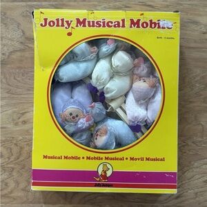 Vintage Jolly Jumper Pastel Musical Hanging Mobile Baby Crib Clowns Decor